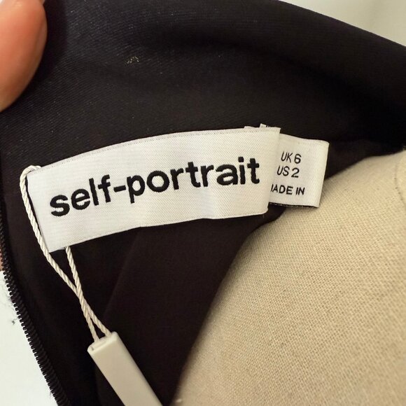 Self-Portrait Black Boucle Collared Mini Dress - Picture 10 of 11